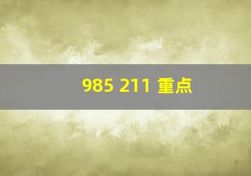 985 211 重点